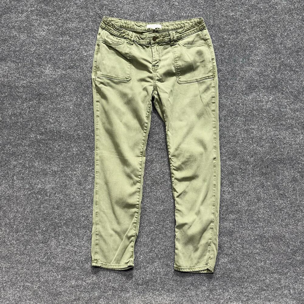 Gerard Darel Pants Womens 44 Green Twill Chino Slim Tapered Stretch Casual